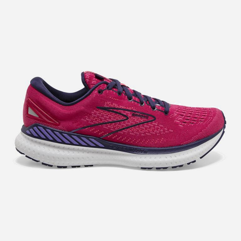 Ténis Brooks Glycerin Gts 19 Max Cushion Sapatilhas De Corrida Para Estrada Mulher Bordeaux/Roxo/Azu